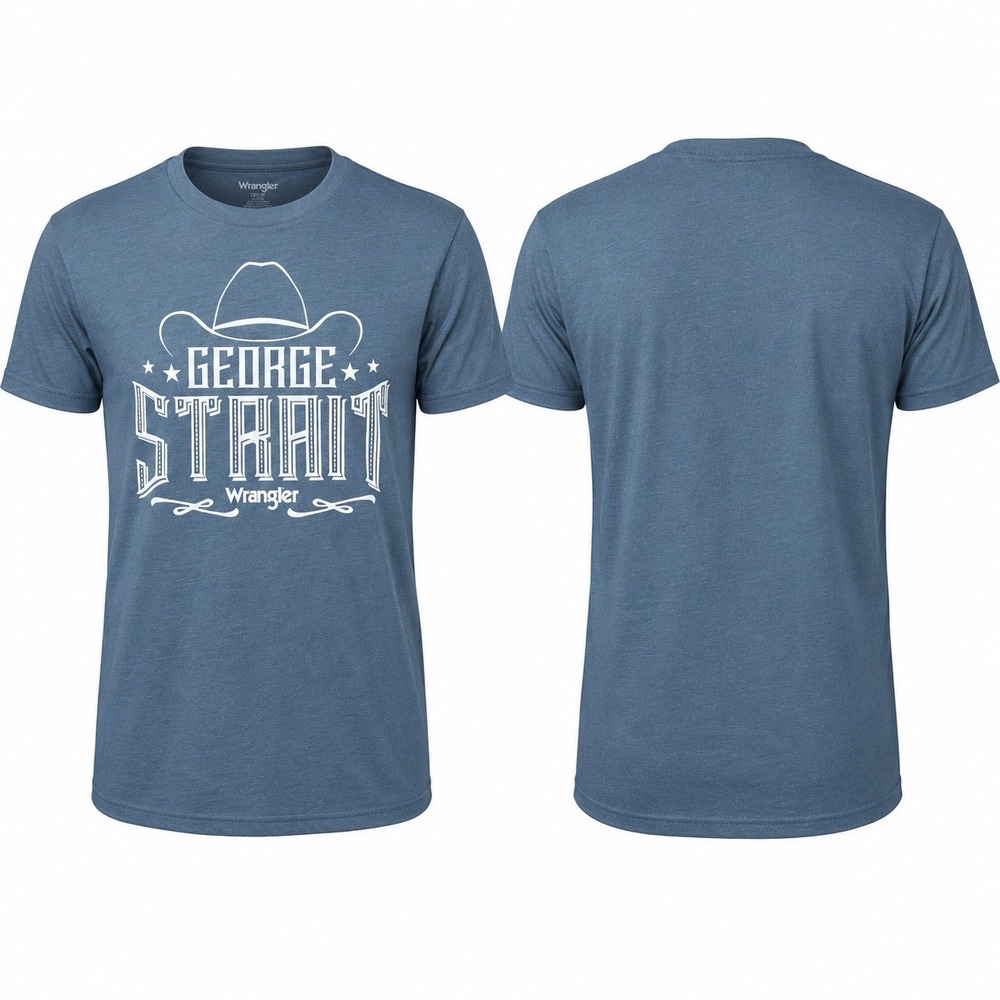 NWT Wrangler George Strait Collection Men’s L Blue Graphic Western T-Shirt